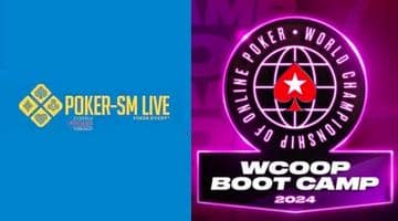 Bild på loggorna för poker-SM live och WCOOP Boot Camp