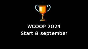 Bild på en pokal och texten "WCOOP 2024 start 8 september"