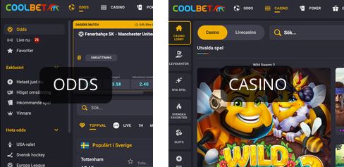 Odds och casinoavdelning hos Coolbet